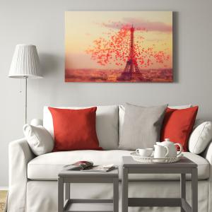 IKEA - cuadro con marco, Torre Eiffelnegro, 140x100 cm negro