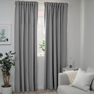 IKEA - cortinas semiopacas, 1 par, gris claro, 145x300 cm -…