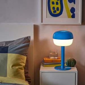 IKEA - lámpara de mesa, azul, 36 cm azul