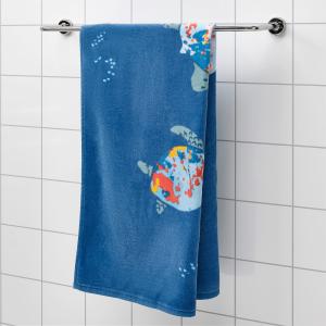 IKEA - Toalla de baño motivo tortuga/azul oscuro