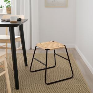 IKEA - taburete, negronatural, 47x48x45 cm negro/natural