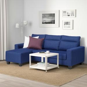 IKEA - sofá de 3 plazas,  chaiselongueSkiftebo azul  chaise…