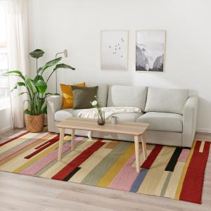 IKEA - alfombra, pelo corto, a mano multicolorrojo, 200x300…