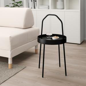 IKEA - mesa auxiliar, negro, 38 cm negro