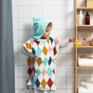 IKEA - albornoz con capucha, rombomulticolor, 70x55 cm romb…
