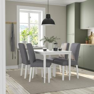IKEA - BERGMUND mesa y 4 sillas, blancoGunnared gris, 130 c…