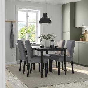 IKEA - BERGMUND mesa y 4 sillas, negroGunnared gris, 130 cm…