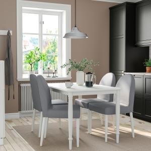 IKEA - DANDERYD mesa y 4 sillas, blancoVissle gris, 130 cm…