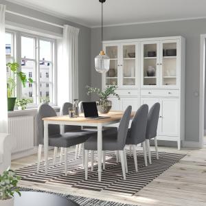 IKEA - DANDERYD mesa y 6 sillas, chapa roble blancoVissle g…