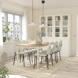 IKEA - EBBALYCKE mesa y 6 sillas, chapa roble blancoIdekull…