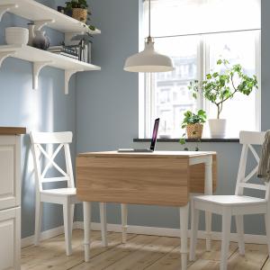 IKEA - INGOLF mesa y dos sillas, chapa roble blancoblanco,…