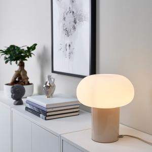 IKEA - lámpara de mesa, beigeblanco ópalo vidrio, 28 cm bei…