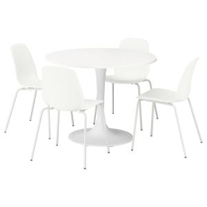 IKEA - LIDÅS mesa y 4 sillas, blanco blancoblanco blanco, 1…