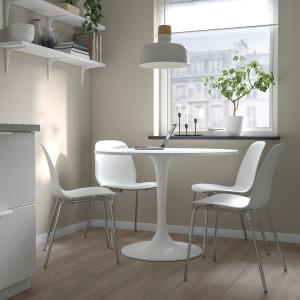 IKEA - LIDÅS mesa y 4 sillas, blanco blancoblanco cromado,…