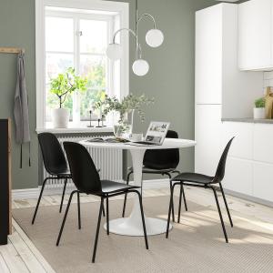 IKEA - LIDÅS mesa y 4 sillas, blanco blanconegronegro, 103…