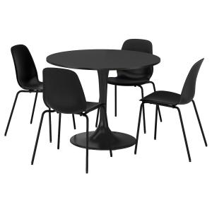 IKEA - LIDÅS mesa y 4 sillas, negro negronegro negro, 103 n…
