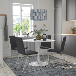 IKEA - LILLÅNÄS mesa y 4 sillas, blancocromado Gunnared gri…