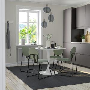 IKEA - MÅNHULT mesa y 4 sillas, blanco blancoHakebo verde g…