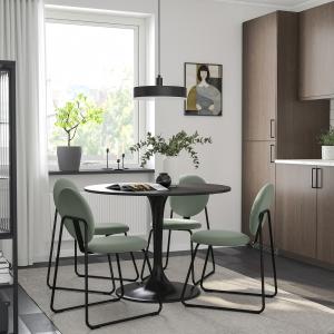 IKEA - MÅNHULT mesa y 4 sillas, negro negroHakebo verde gri…