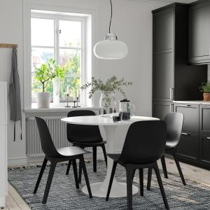IKEA - ODGER Mesa y 4 sillas blanco blanco/antracita