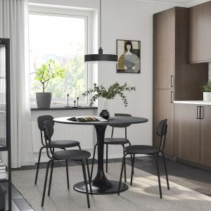 IKEA - ÖSTANÖ mesa y 4 sillas, negro negroRemmarn gris oscu…