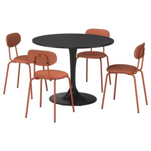 IKEA - ÖSTANÖ mesa y 4 sillas, negro negroRemmarn marrón ro…