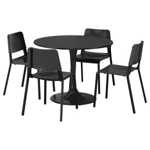 IKEA - TEODORES mesa y 4 sillas, negro negronegro, 103 cm n…