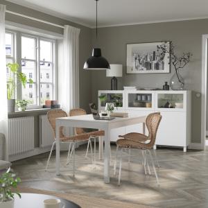 IKEA - ÄLVSTA mesa y 4 sillas, blancoratán blanco, 120180x8…