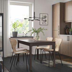 IKEA - ÄLVSTA mesa y 4 sillas, marrón oscuroratán negro, 12…