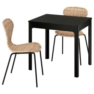 IKEA - ÄLVSTA mesa y dos sillas, marrón oscuroratán negro,…