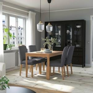 IKEA - BERGMUND mesa y 4 sillas, efecto robleGunnared gris,…