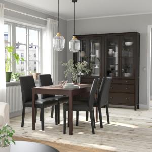 IKEA - BERGMUND mesa y 4 sillas, marrón oscuroGlose negro,…