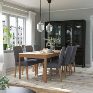 IKEA - BERGMUND mesa y 6 sillas, efecto robleGunnared gris,…