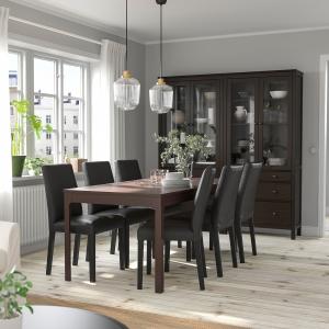 IKEA - BERGMUND mesa y 6 sillas, marrón oscuroGlose negro,…