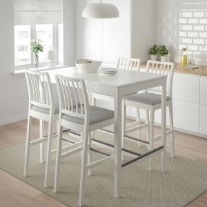 IKEA - EKEDALEN barra y 4 taburetes, blancoOrrsta gris clar…