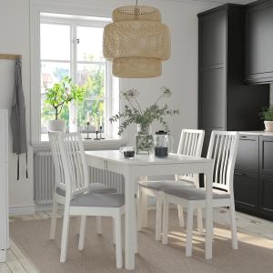 IKEA - EKEDALEN mesa y 4 sillas blanco blanco/Orrsta gris c…