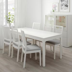 IKEA - EKEDALEN mesa y 4 sillas, blancoOrrsta gris claro, 1…