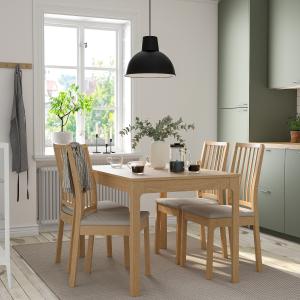 IKEA - EKEDALEN Mesa y 4 sillas roble efecto roble/Orrsta g…