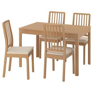 IKEA - EKEDALEN mesa y 4 sillas, robleHakebo beige efecto r…
