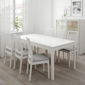 IKEA - EKEDALEN mesa y 6 sillas, blancoOrrsta gris claro, 1…