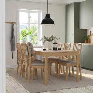 IKEA - EKEDALEN Mesa y 6 sillas roble efecto roble/Orrsta g…