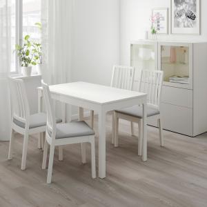 IKEA - EKEDALEN Mesa y dos sillas blanco/Orrsta gris claro