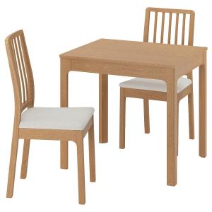 IKEA - EKEDALEN mesa y dos sillas, robleHakebo beige efecto…