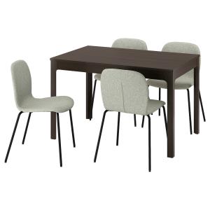 IKEA - KARLPETTER mesa y 4 sillas, marrón oscuroGunnared ve…