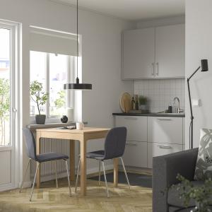 IKEA - KARLPETTER mesa y dos sillas, robleGunnared gris cro…