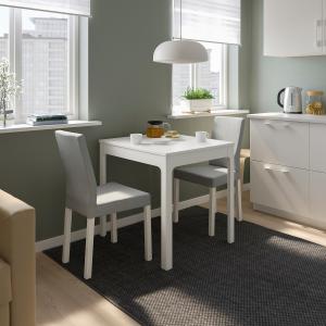 IKEA - KÄTTIL mesa y dos sillas, blancoKnisa gris claro, 80…