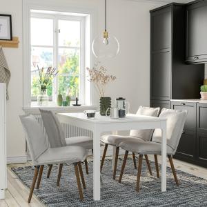 IKEA - KLINTEN mesa y 4 sillas, blancoKilanda beige claro,…