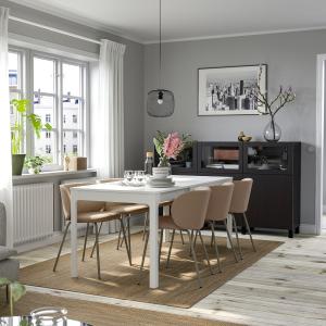 IKEA - KRYLBO mesa y 4 sillas, blancoTonerud beige oscuro,…
