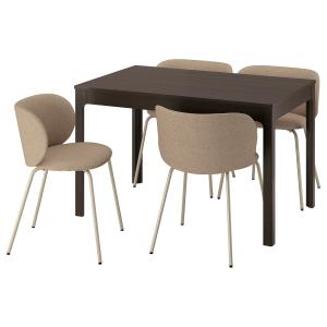 IKEA - KRYLBO mesa y 4 sillas, marrón oscuroTonerud beige o…