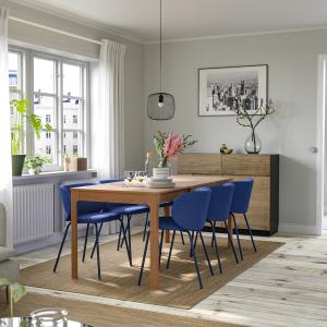 IKEA - KRYLBO mesa y 4 sillas, robleTonerud azul, 120180 cm…